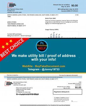 Michigan electricity bill Sample Fake utility bill